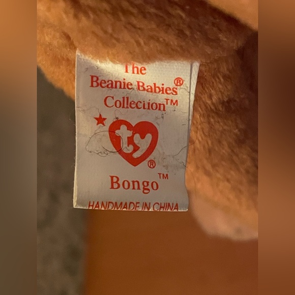 RAREST Ty Beanie Babies Bongo The Monkey 1995 - Tantail - Retired- PVC Pellets - Picture 3 of 5